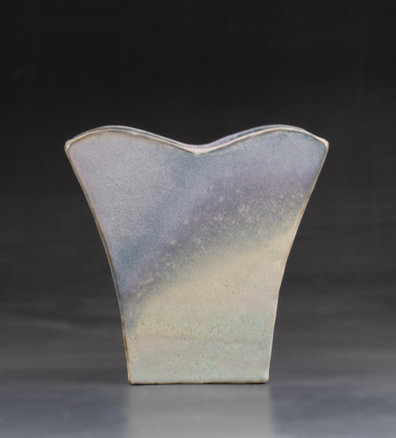 Faded purple slab vase by Ellowyn Williamson