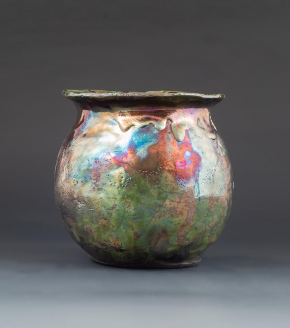 Raku coil pot by Ethan Do