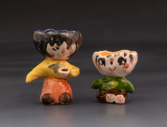 Egg holder figures by Jaimie Murray