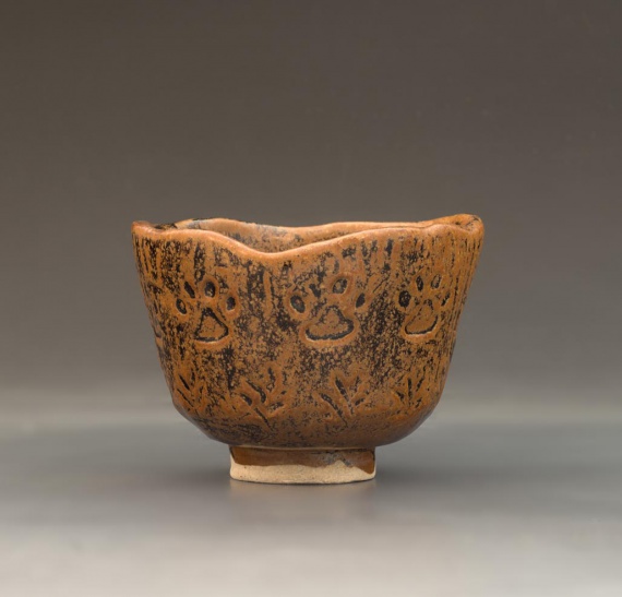 Paw print tea bowl by Marissa Miner