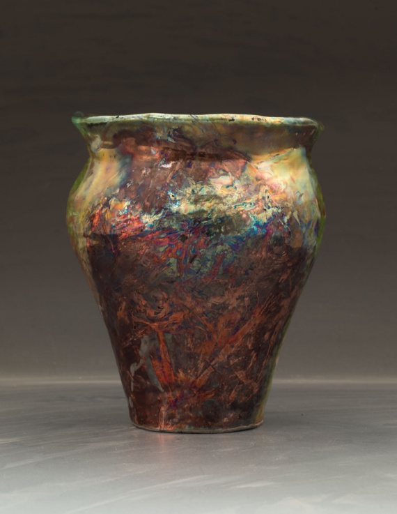 Raku vase by Rachelle Kuhn
