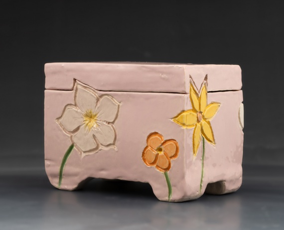 Box with flower design by Riley Wall
