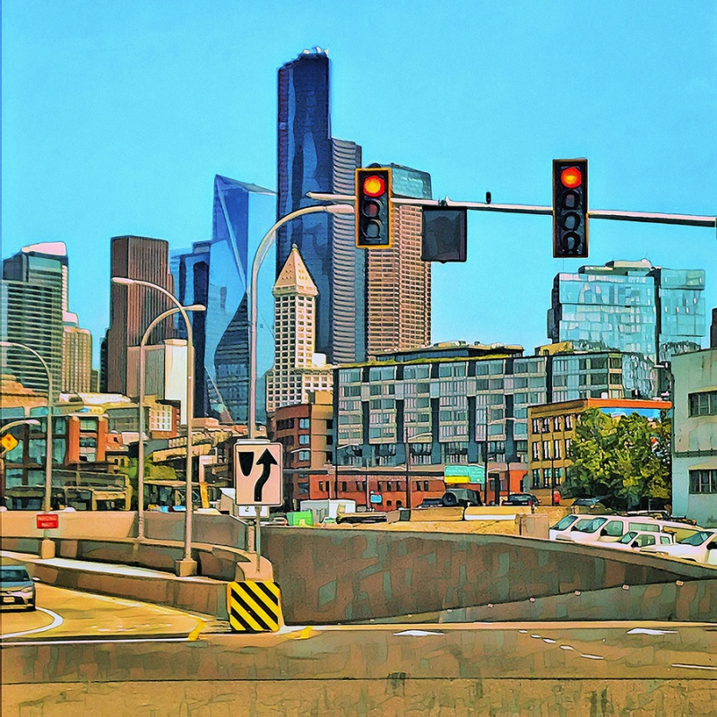 <b>Mel Curtis</b>, <i>Walks with Barney, 27 Oct. 2018, version 2</i>