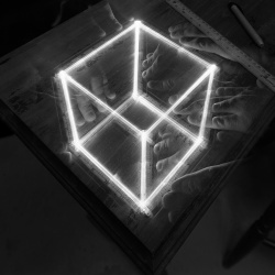 <p><b>Caleb Charland</b>, <i>Cube with Ruler and Penlight</i>, 2007</p>