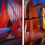 <p><b>Barbara Kasten</b>, <i>Diptych II 84</i>, 1984, Cibachrome, 40 in x 60 in (each panel 40 in x 30 in)</p>