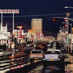 <p><b>Ernst Haas</b>, <i>Route 66, Albuquerque, New Mexico</i>, 1969.</p>
