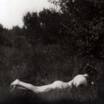 <p><b>Imogen Cunningham</b>, <i>Self Portrait</i>, 1906. University of Washington campus.</p>