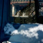 <p><b>Saul Leiter</b>, <i>L & L Dairy</i>, circa 1949.</p>