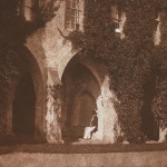 <p><b>Wiiliam Henry Fox Talbot</b>, <i>Cloisters, Lacock Abbey; Rev. Calvert Jones seated</i>, 1843-50.</p>