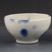 White bowl with blue spots by Layne Fitzgerald